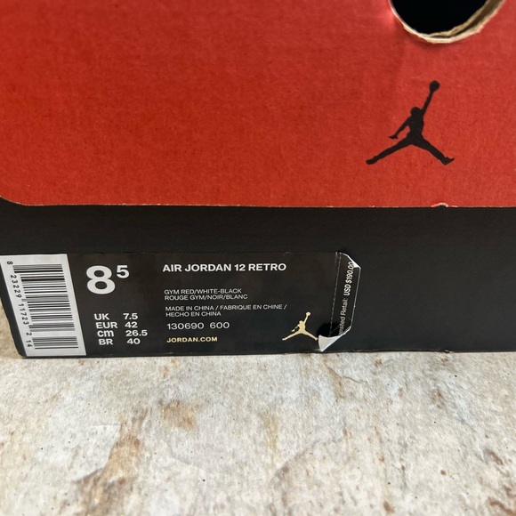 Air Jordan Retro 12 Gym Red White 2016 8.5 - Picture 9 of 9